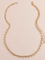 Urban Geometric Pearl Waist Chain Accessories by migunica