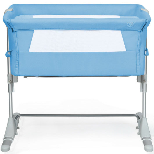 Travel Portable Baby Bed Side Sleeper  Bassinet Crib with Carrying Bag-Blue