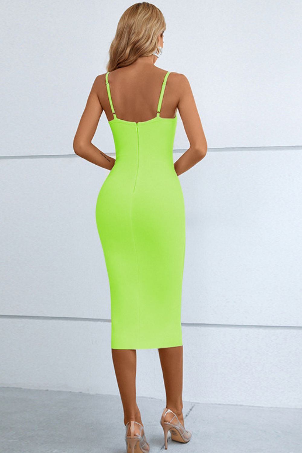 Cutout Spaghetti Strap Bodycon Dress by Faz