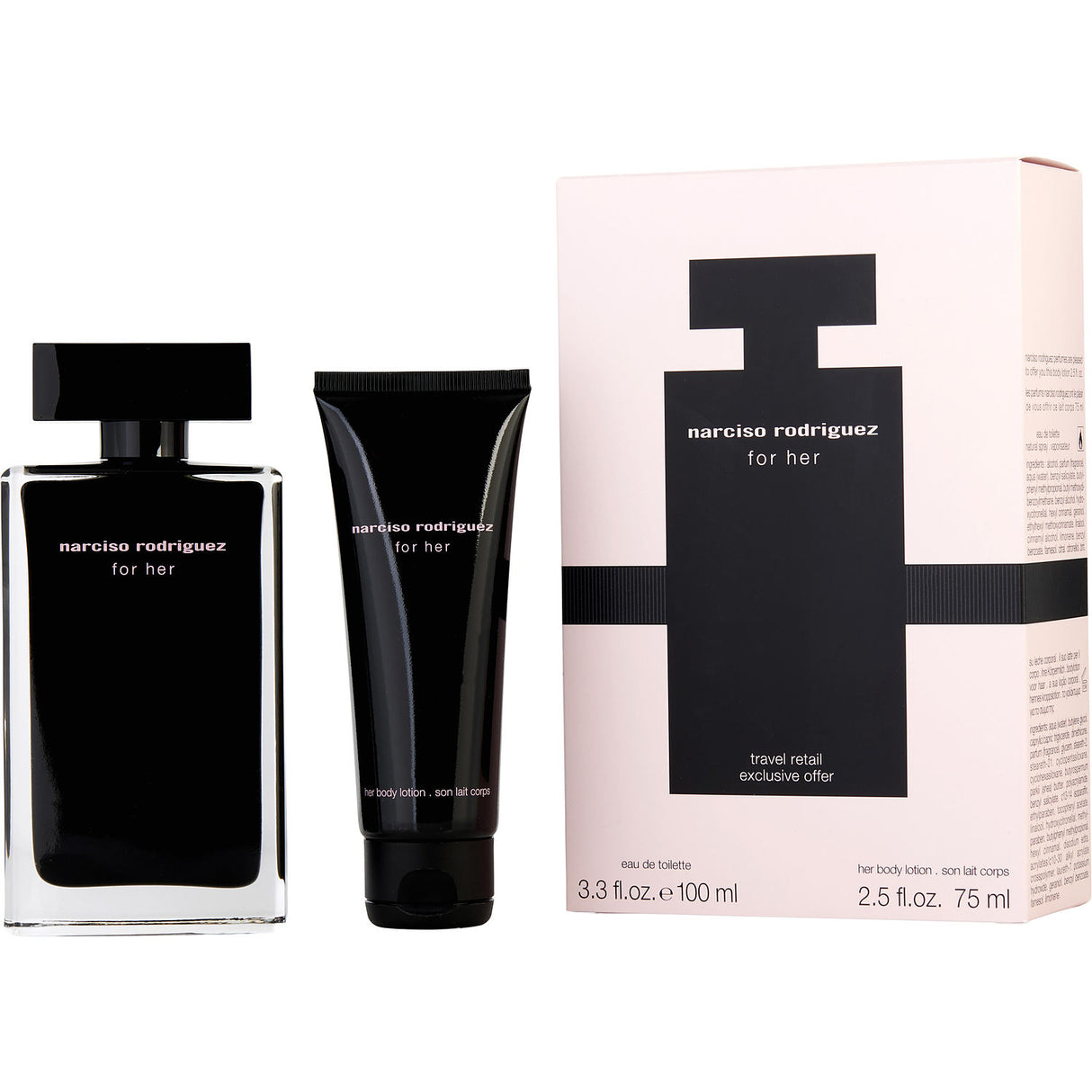 NARCISO RODRIGUEZ by Narciso Rodriguez - EDT SPRAY 3.3 OZ & BODY LOTION 2.5 OZ (TRAVEL OFFER) - Women