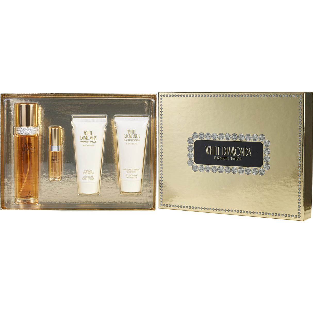 WHITE DIAMONDS by Elizabeth Taylor - EDT SPRAY 3.3 OZ & BODY LOTION 3.3 OZ & BODY WASH 3.3 OZ & EDT SPRAY 0.33 OZ MINI - Women