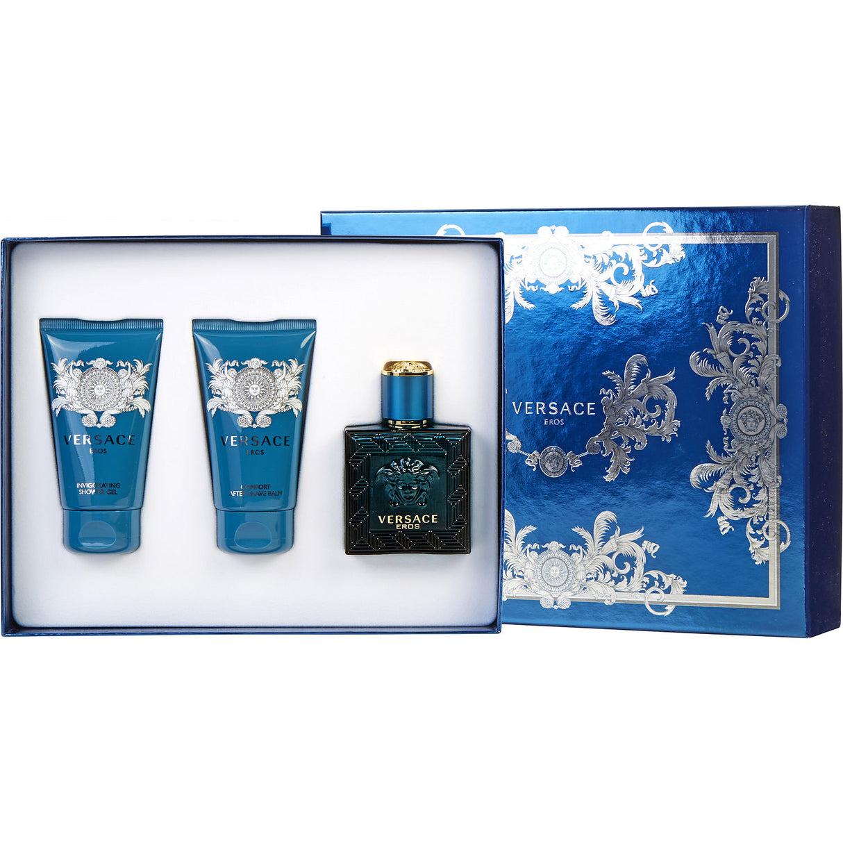 VERSACE EROS by Gianni Versace - EDT SPRAY 1.7 OZ & AFTERSHAVE BALM 1.7 OZ & SHOWER GEL 1.7 OZ - Men