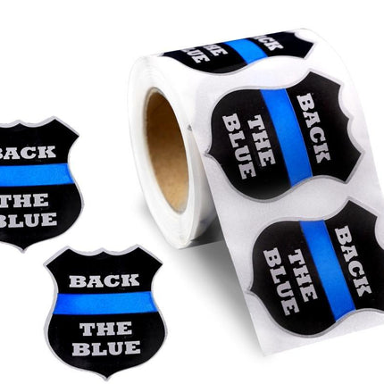 Back The Blue Police Badge Stickers (250 per Roll) by Fundraising For A Cause