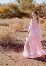 Pink Lace Bohowedding dream dress, designer costum made, Maternity photodress by AkitaArigatosonFashion