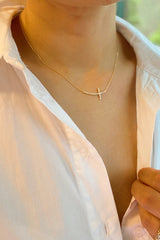 Shiny Side Cross Necklace by Ellisonyoung.com