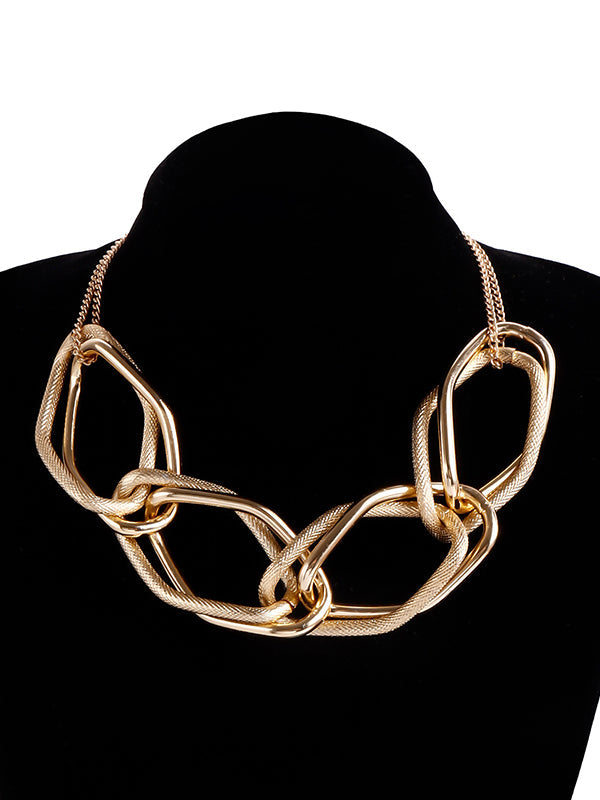 Chains Geometric Solid Color Necklaces Accessories by migunica