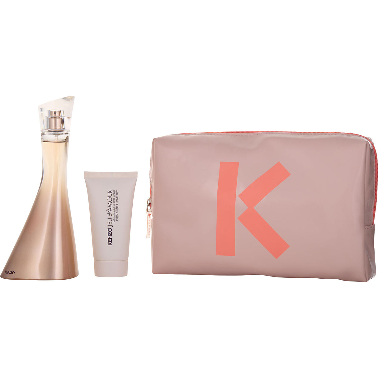 KENZO JEU D'AMOUR by Kenzo - EAU DE PARFUM SPRAY 3.4 OZ & CREAMY MILK 1.7 OZ & POUCH - Women