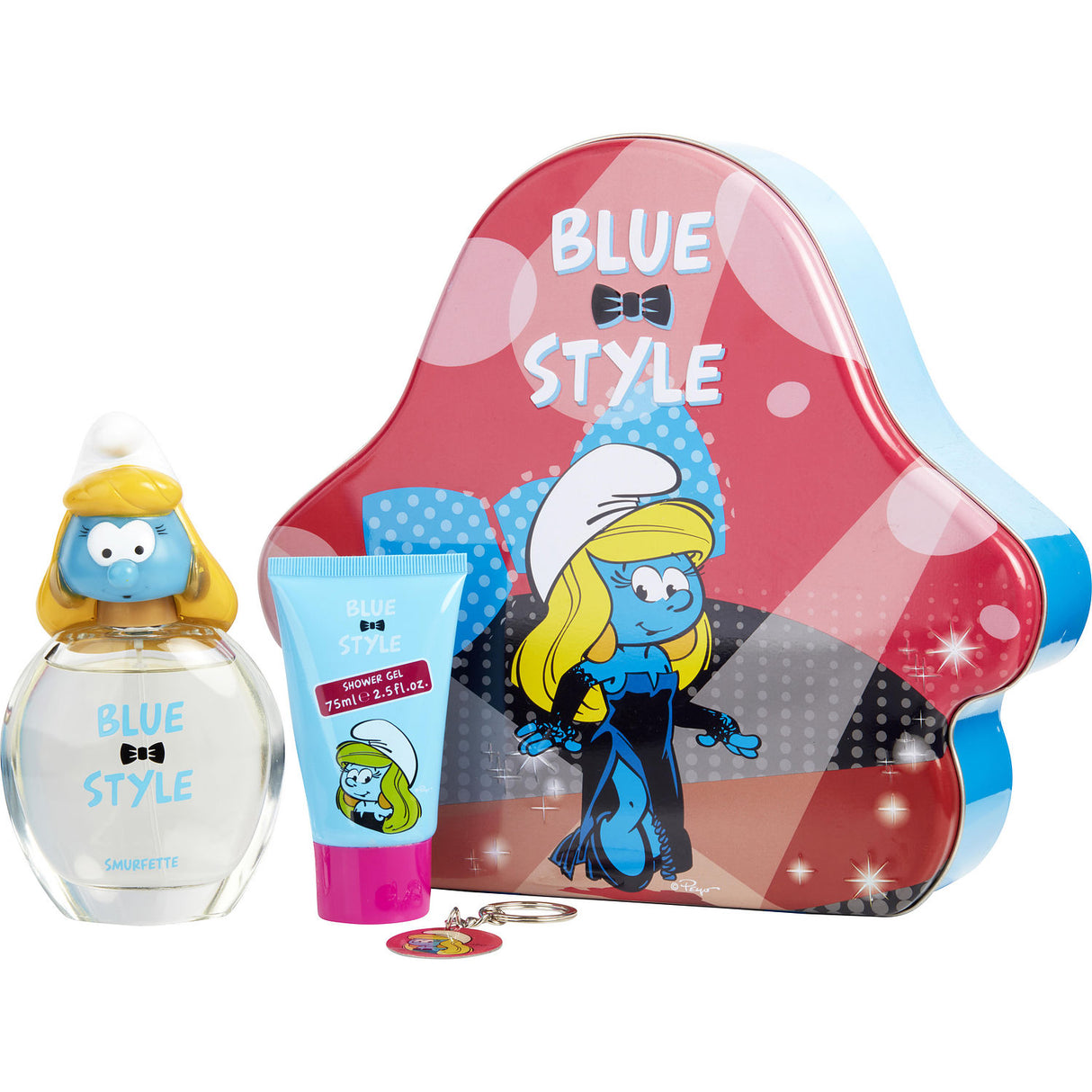 SMURFS 3D by First American Brands - 3 PIECES SMURFETTE WITH EDT SPRAY 3.4 OZ & SHOWER GEL 2.5 OZ & KEY CHAIN (BLUE & STYLE) - Unisex