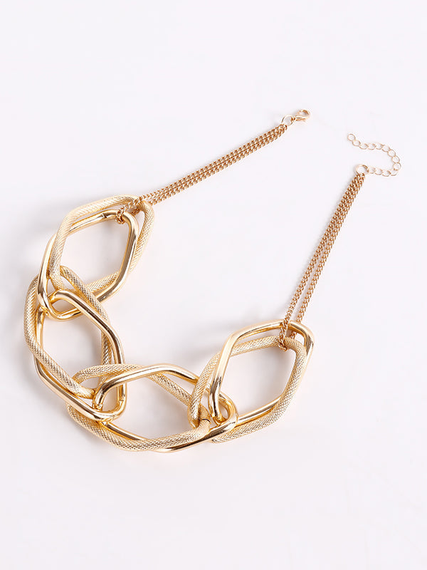 Chains Geometric Solid Color Necklaces Accessories by migunica