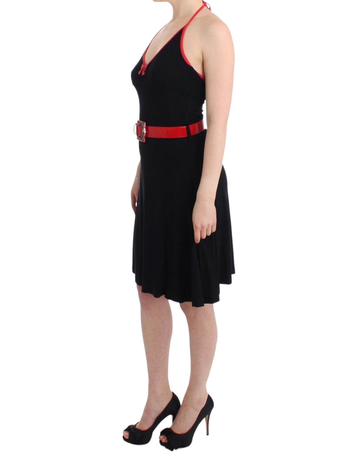 Black belted palladio dress by Faz