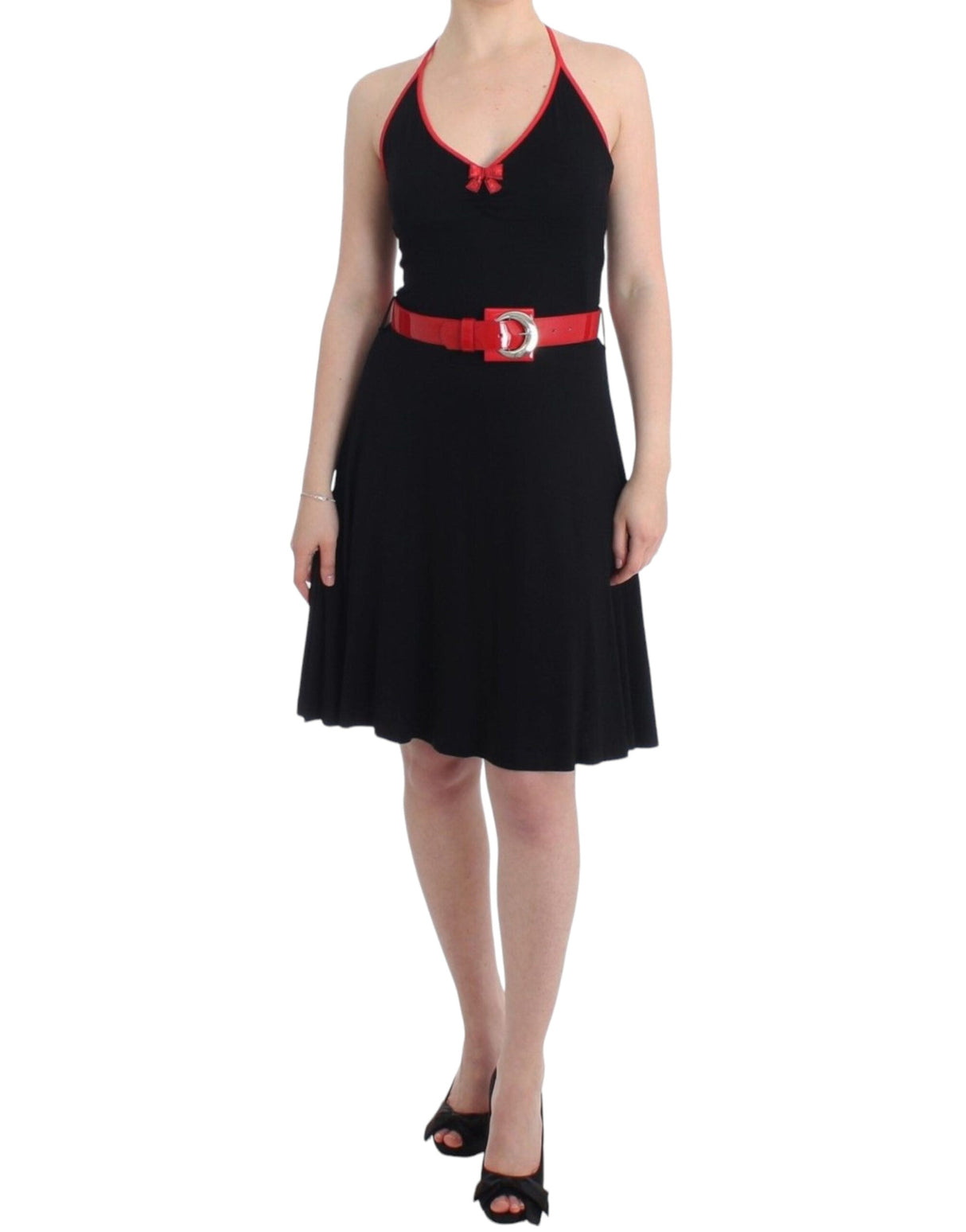 Black belted palladio dress by Faz