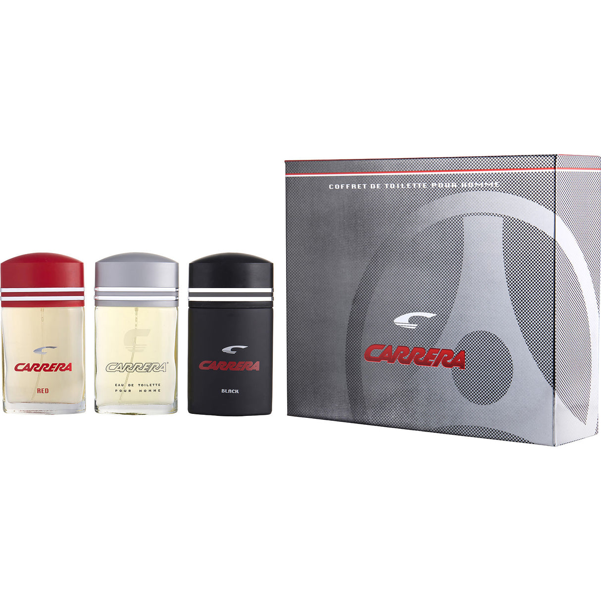 CARRERA VARIETY by Muelhens - 3 PIECE MENS VARIETY WITH CARRERA BLACK & CARREREA RED & CARRERA AND ALL ARE EDT SPRAYS 3.4 OZ - Men