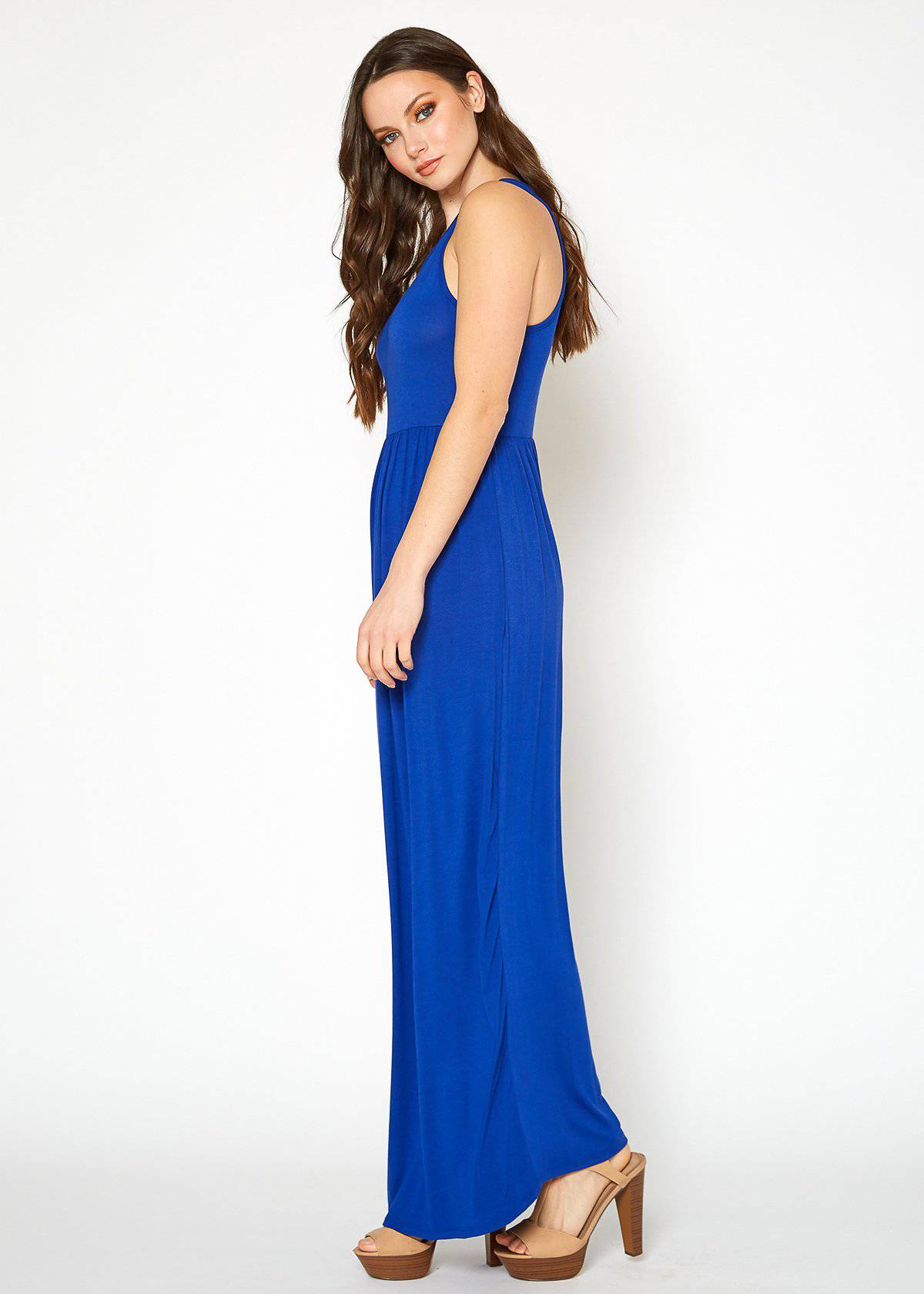 Womens Sleeveless Pleated Maxi Dress by Shop at Konus