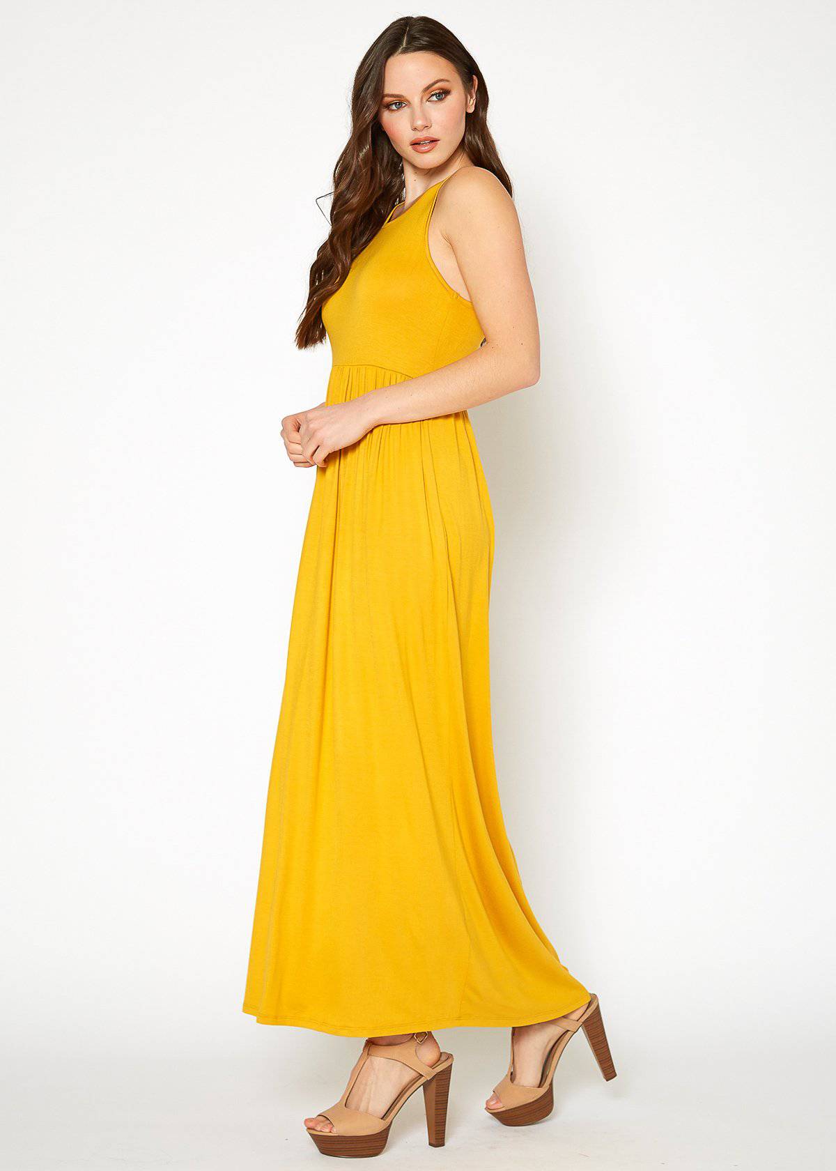 Womens Sleeveless Pleated Maxi Dress by Shop at Konus