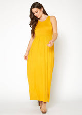 Womens Sleeveless Pleated Maxi Dress by Shop at Konus