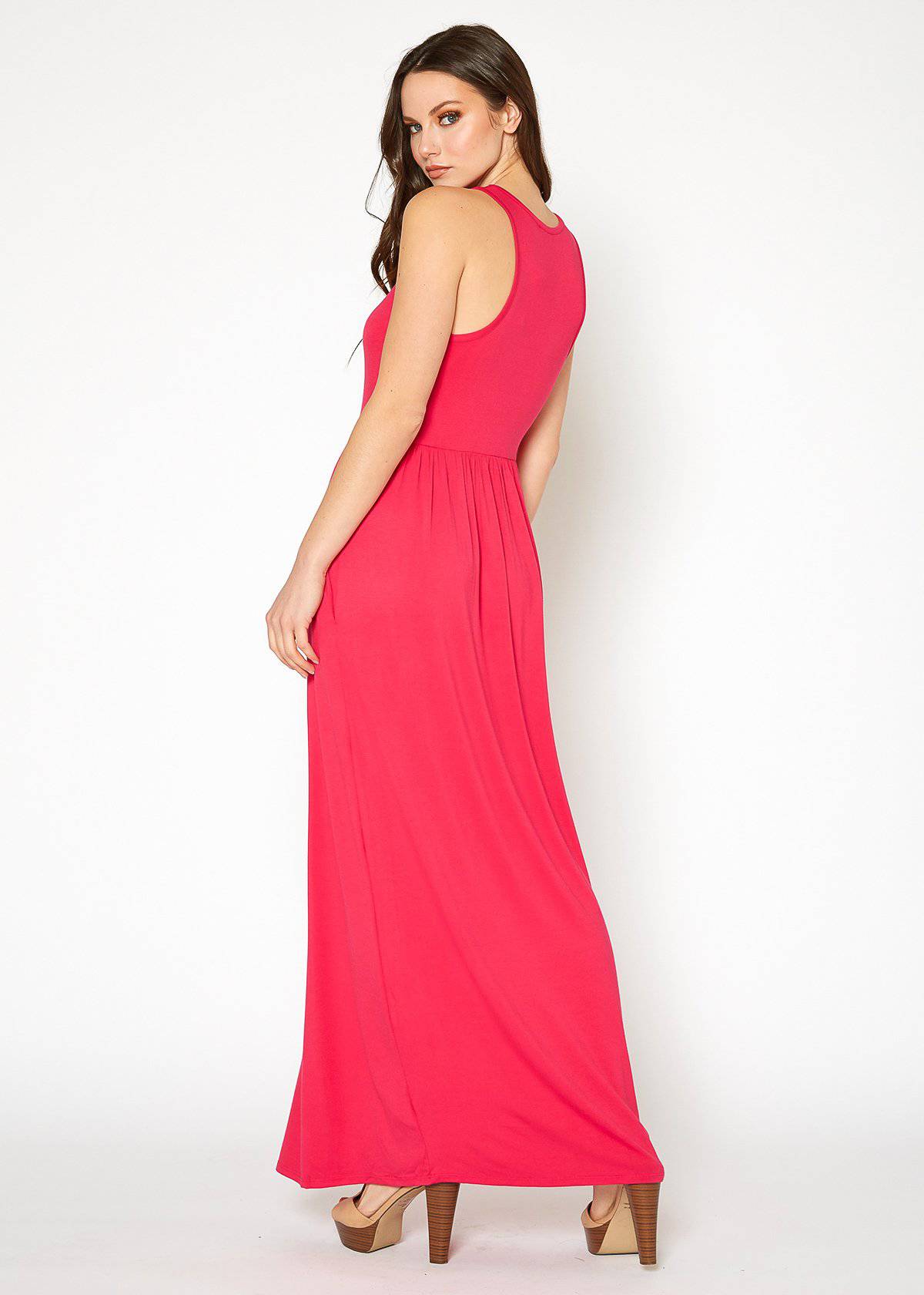 Womens Sleeveless Pleated Maxi Dress by Shop at Konus