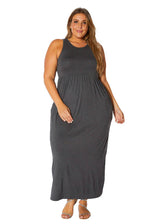 Plus Size Womens Sleeveless Pleated Maxi Dress by Shop at Konus