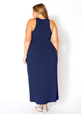 Plus Size Womens Sleeveless Pleated Maxi Dress by Shop at Konus