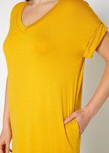 Women's Round Neck T-shirt Dress With Pocket by Shop at Konus