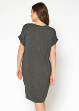 Women's Round Neck T-shirt Dress With Pocket by Shop at Konus