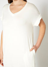 Women's Round Neck T-shirt Dress With Pocket by Shop at Konus