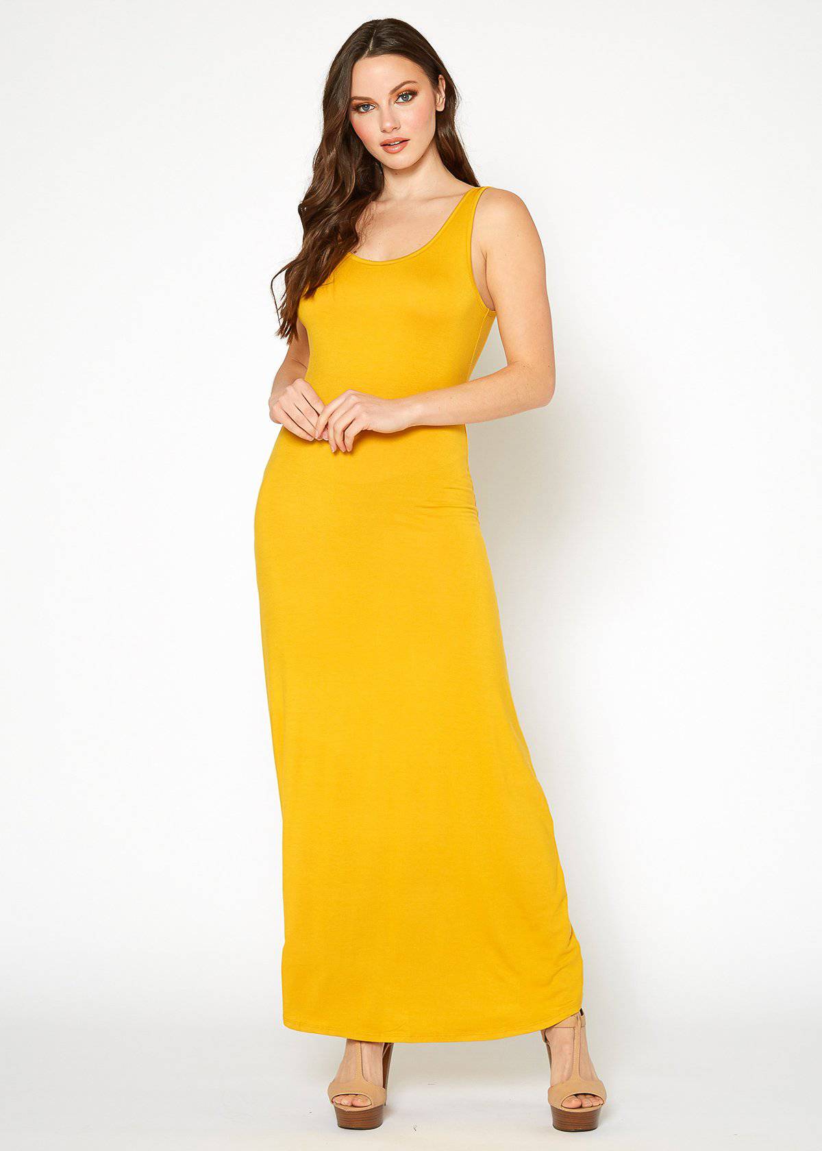 Women's Sleeveless Scoop Neck Maxi Dress by Shop at Konus