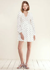 Women's Triangle Print Long Sleeve Dress in White Triangle by Shop at Konus