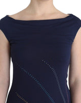 Blue embellished sheath dress by Faz