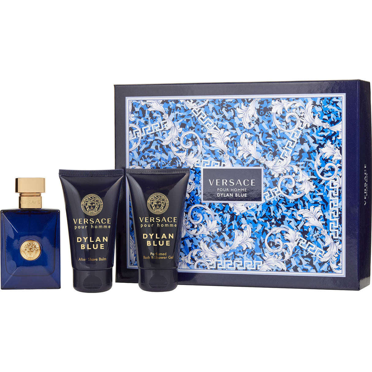 VERSACE DYLAN BLUE by Gianni Versace - EDT SPRAY 1.7 OZ & AFTER SHAVE BALM 1.7 OZ & SHOWER GEL 1.7 OZ - Men