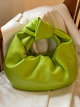 Bowknot Pleated Solid Color Handbags Accessories by migunica