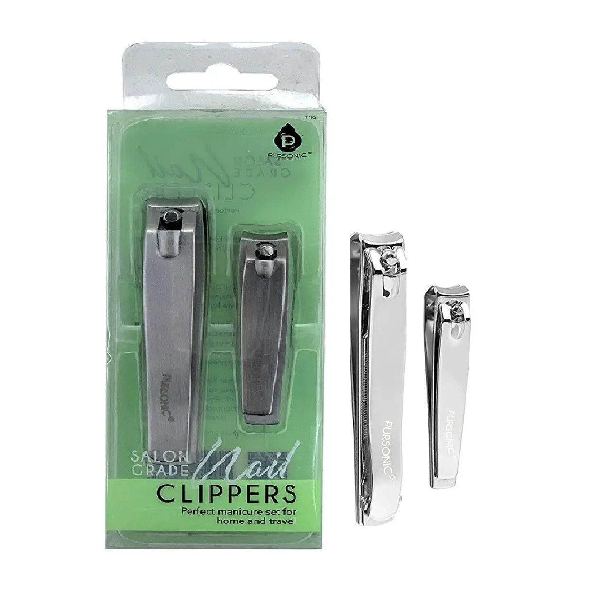 Salon Grade Premium 2 Pack Nail Clipper by Pursonic