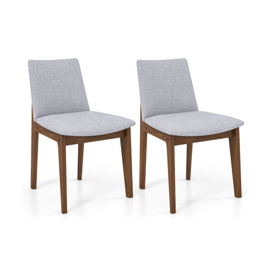 Set of 2 Wooden Dining Chairs Upholstered with High Curved Back-Walnut