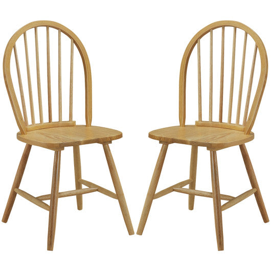 Set of 2 Vintage Windsor Wood Chair with Spindle Back for Dining Room