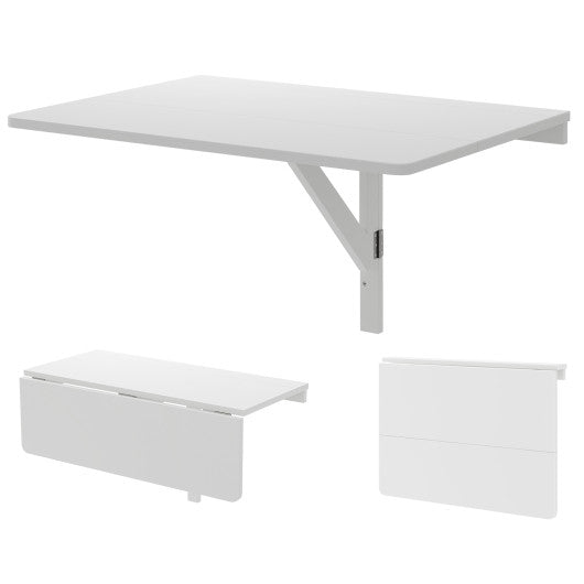 31.5 x 23.5 Inch Wall Mounted Folding Table for Small Spaces-White