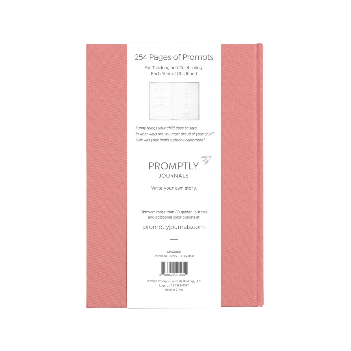 A Complete Childhood History: From Pregnancy to 18 Years Old (Dusty Rose, Linen) by Promptly Journals