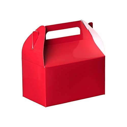 Red Party Favors Paper Treat Boxes 6.25" X 3.75" X 3.5" 20 Pack by Hammont