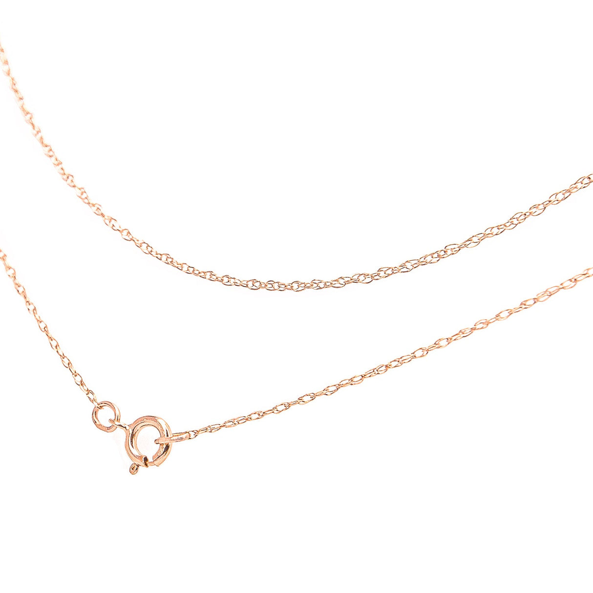 10K Gold 0.5 mm Slender & Dainty Fine Rope Chain Necklace by Infinite Jewels