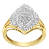 10K Yellow Gold Diamond Cocktail Ring (1/2 Cttw, J-K Color, I2-I3 Clarity) by Haus of Brilliance