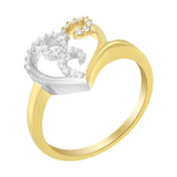 10K Two-Toned Gold Diamond Heart Shape Cluster Ring (1/6 Cttw, H-I Color, I1-I2 Clarity) by Haus of Brilliance