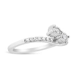 10K White Gold 1/4 Cttw Miracle Set Round Cut Diamond Two-Stone Ring (H-I Color, I2 Clarity) by Haus of Brilliance