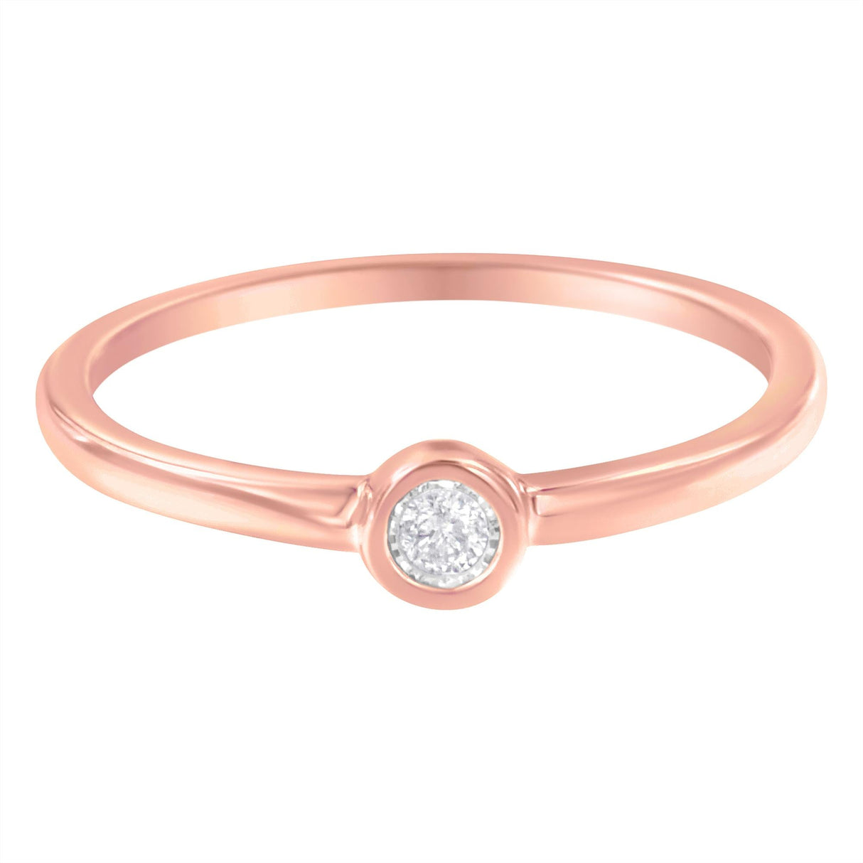 14K Rose Gold Plated .925 Sterling Silver Miracle Set Diamond Ring (1/20 Cttw, J-K Color, I1-I2 Clarity) by Haus of Brilliance