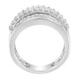 14K White Gold Round and Baguette Diamond Ring (1 1/2 Cttw, F-G Color, SI1-SI2 Clarity) by Haus of Brilliance