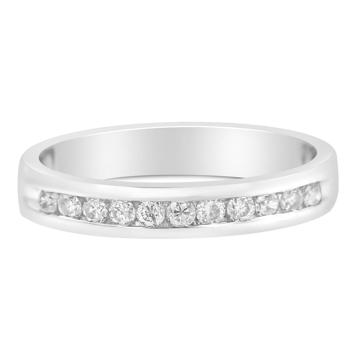 18K White Gold 1/4 Cttw Channel Set Brilliant Round-Cut Diamond Classic 11 Stone Wedding Band Ring (E-F Color, I1-I2 Clarity) by Haus of Brilliance