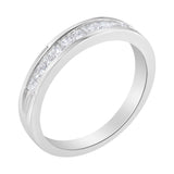 IGI Certified 1/2 Cttw Princess Cut Diamond 18K White Gold Channel Set Half Eternity Style Wedding Band Ring (H-I Color, SI2-I1 Clarity) by Haus of Brilliance