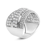 .925 Sterling Silver 2.00 Cttw Round-Cut Diamond Overlapping Bypass Band Ring (I-J Color, I2-I3 Clarity) by Haus of Brilliance