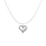 .925 Sterling Silver 1/4 cttw Diamond Engraved "Mom" in Heart Pendant Necklace (I-J Color, I3 Clarity) by Infinite Jewels