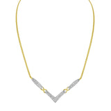 14K Yellow and White Gold 2.0 Cttw Princess Cut Diamond Flared and X-Station V Shaped 18” Franco Chain Statement Necklace (H-I Color, SI2-I1 Clarity) by Haus of Brilliance