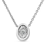 10K White Gold 1/10 Cttw Miracle Set Round-Cut Diamond 18" Pendant Necklace - Choice of Shape by Haus of Brilliance