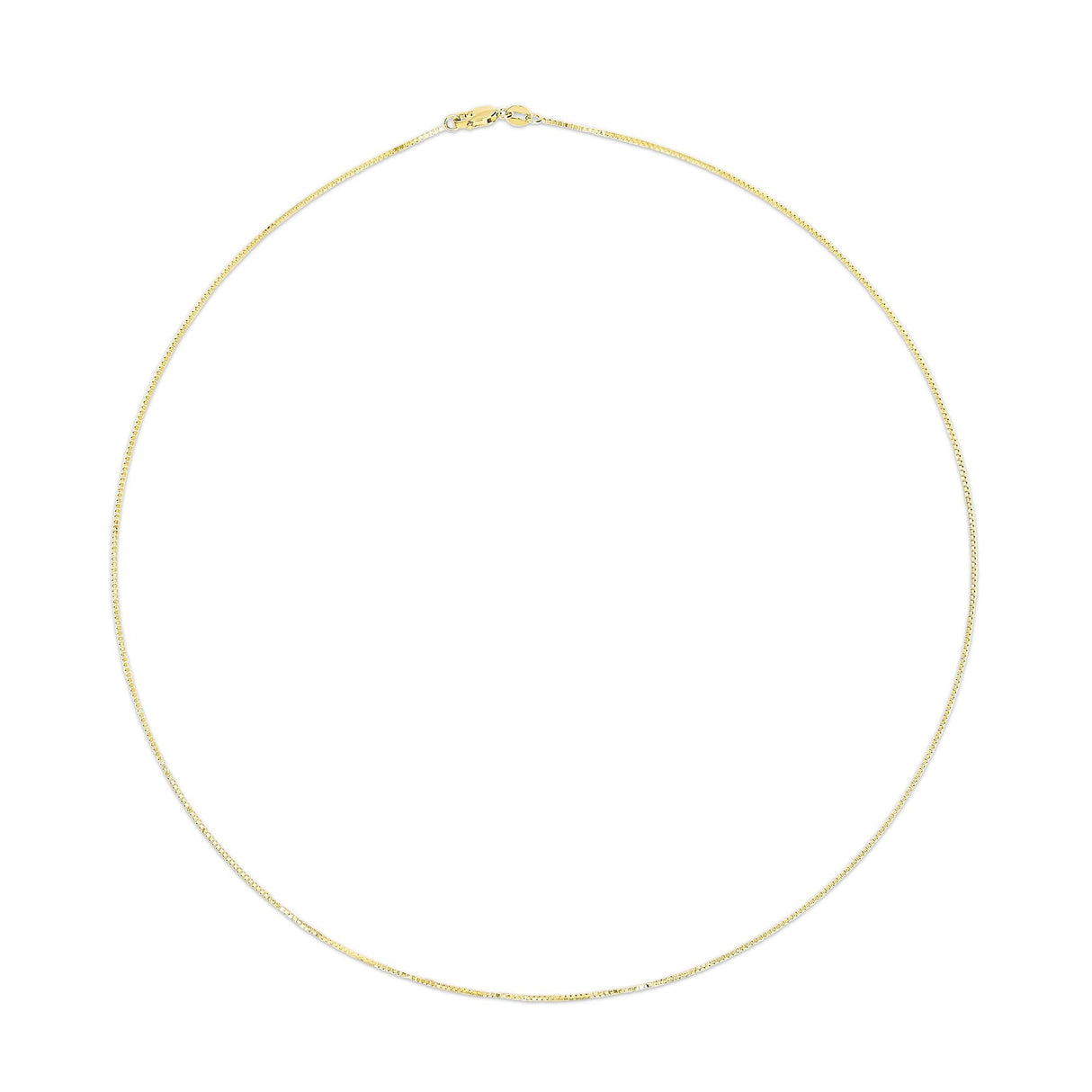 Unisex Solid 14K Gold 0.75mm Classic Box Chain Necklace by Haus of Brilliance