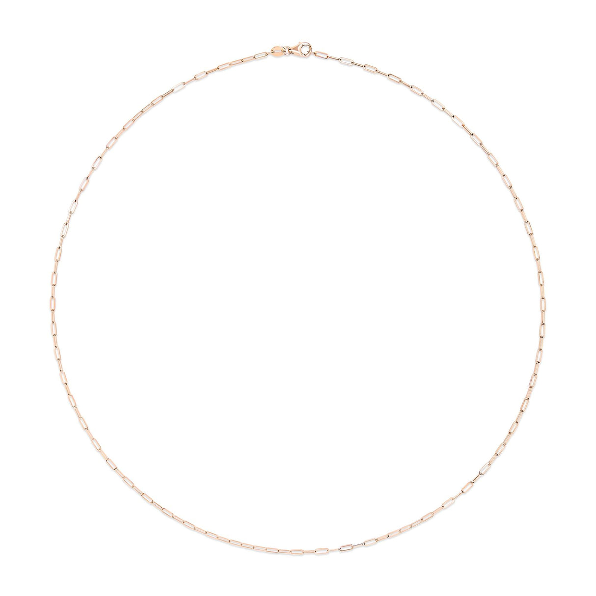 Unisex Solid 14K Gold 1.5mm Paperclip Chain Necklace - Choice of Length and Metal Color by Haus of Brilliance